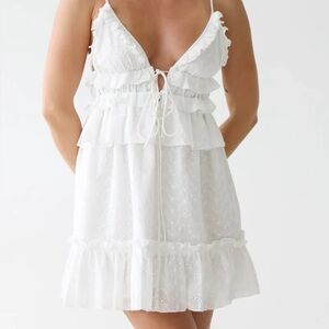 NWT Rumored Rosie mini dress in white cotton eyelet
